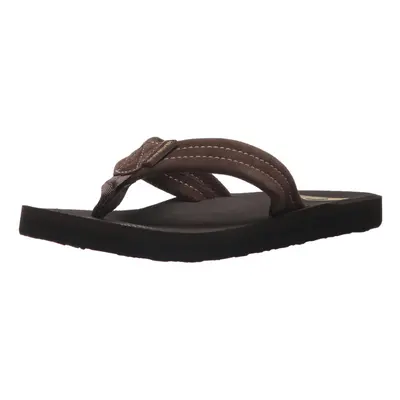 Quiksilver Boy's Carver Suede Fixed Strap Flip Flop Youth Sandal Brow