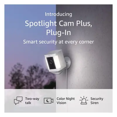 Introducing Ring Spotlight Cam Plus, Plug-in | Two-Way Talk, Color Night Vision, and Security Si