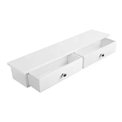 SONGMICS Wall Shelf, Floating Shelf with Drawers, High Gloss Finish, Holds up to kg, x x cm, for