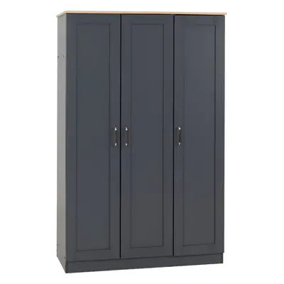 Portland Door Wardrobe in Grey with Oak Effect Finish