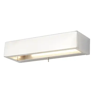 Rectangle LED Wall Bracket Chrome Frosted Glass