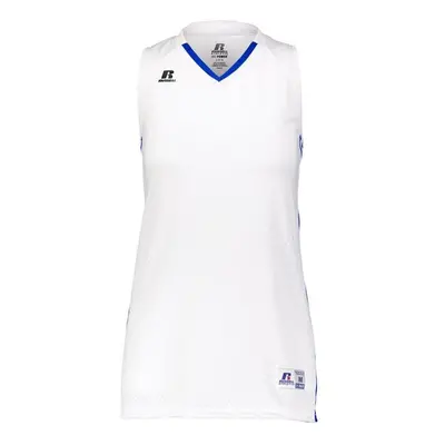 Russell 4B1VTX.WRO.XL Ladies Legacy Basketball Jersey, White & Royal - Extra Large