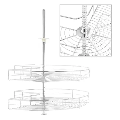 vidaXL 2-Tier Kitchen Wire Basket Silver Degree 71x71x80cm Rack Organiser