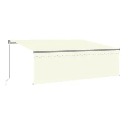 vidaXL Manual Retractable Awning with Blind 4.5x3m Cream Outdoor Awning Set