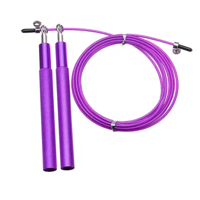 (Purple) Aluminum Speed Rope Jumping Sports Fitness Exercise Skipping Rope Cardio Cable