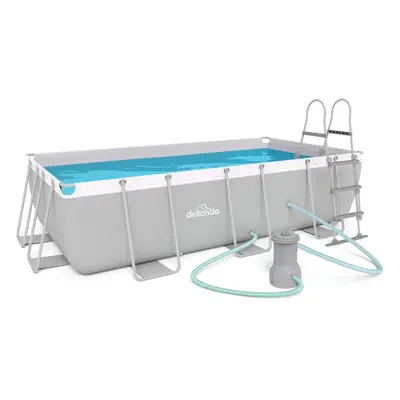 Deluxe Steel Frame Swimming Pool with Filter Pump 13ft