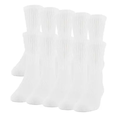 Gildan Men's Active Cotton Crew Socks 10-Pairs White Shoe Size: