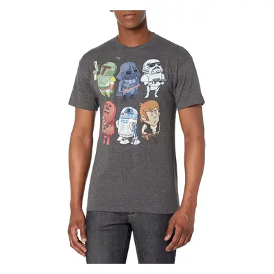 STAR WARS mens Doodles Graphic T-shirt T Shirt Charcoal Heather 5X-L