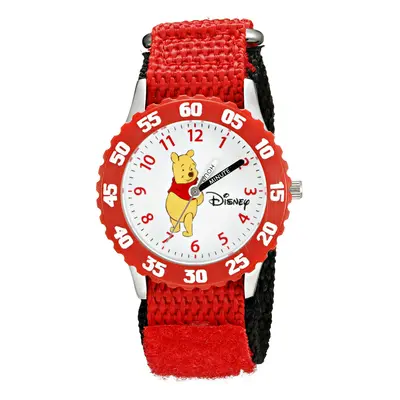 Disney Kids' Bezel Stainless Steel Time Teacher Analog Nylon Strap Wat