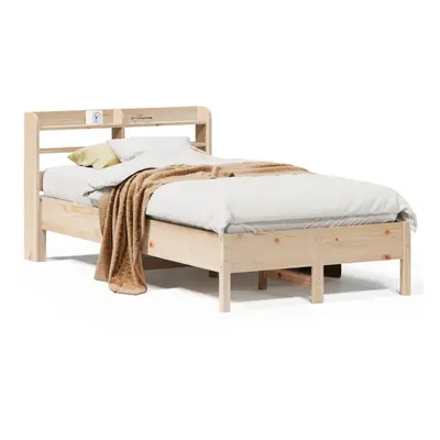 vidaXL Bed Frame with Headboard Bed Base 90x190 cm Single Solid Wood Pine