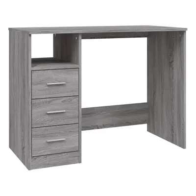 (grey sonoma) vidaXL Desk with Drawers Engineered Wood Standing Desk Furniture Multi Colours