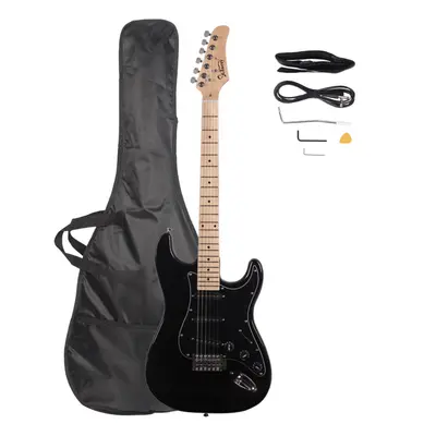 Glarry GST-E Single Pickup Electric Guitar with Black Pickguard Bag Strap Wire