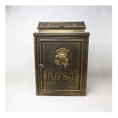 (Bronze) DWD Vintage Decor Post Mail Letter Box with Rose