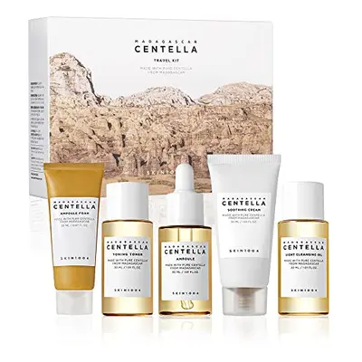 SKIN1004 Madagascar centella Travel Kit, Toner, Ampoule, Soothing cream, cleansing Oil, Ampoule 