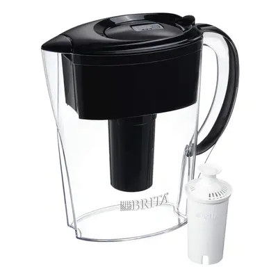 Brita Cup Space Saver BPA Free Water Pitcher with Filter Black