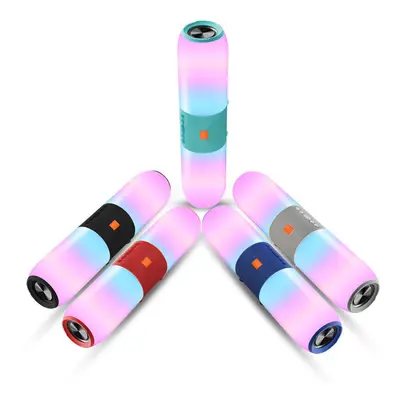 (Green) LED Colorful Light Speaker Bluetooth 5.0 Wireless USB AUX Connection Long Playig Time De