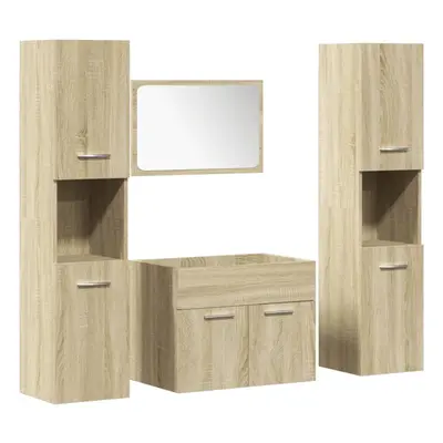 (sonoma oak, x 38.5 x cm) vidaXL Bathroom Furniture Set Sink Cabinet Engineered Wood