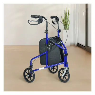 (Blue) WestWood Foldable Wheels Rollator With Shopping Bag Brakes Seniors Elderly