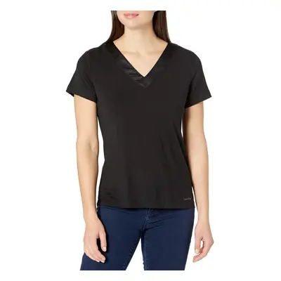 Calvin Klein Women's Modal Satin Lounge & Sleep Short Sleeve V-Neck Sh