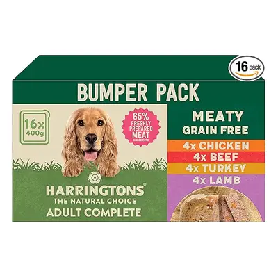 Harringtons Grain Free Hypoallergenic Wet Dog Food Meaty Pack 16x400g