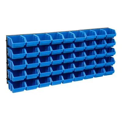 vidaXL Storage Bin Kit with Wall Panels Piece Blue and Black Tool Boxes