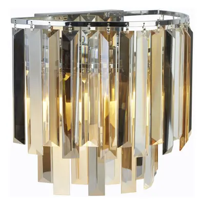 Searchlight Clarissa Light Chrome Wall Bracket With ClAm Sm Glass