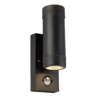 Outdoor PIR Light Cylinder Wall Bracket Black