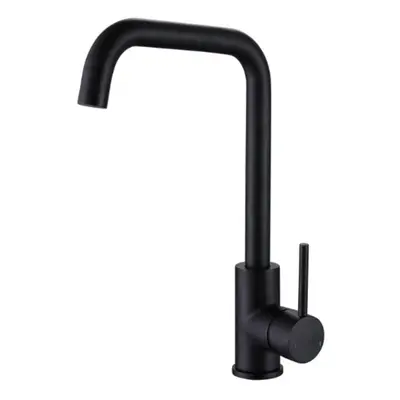 Hexa Single Lever Kitchen Mixer Sink Monobloc Tap Matt Black Round Swivel