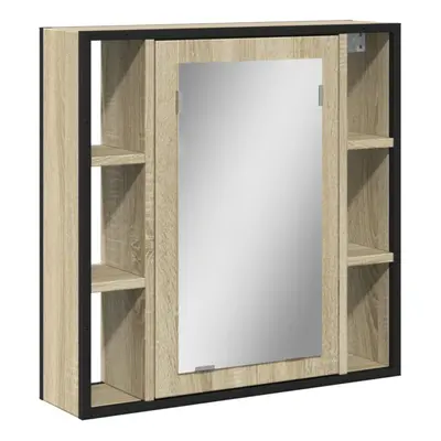 vidaXL Bathroom Mirror Cabinet Wall Mounted Cabinet Sonoma Oak Engineered Wood