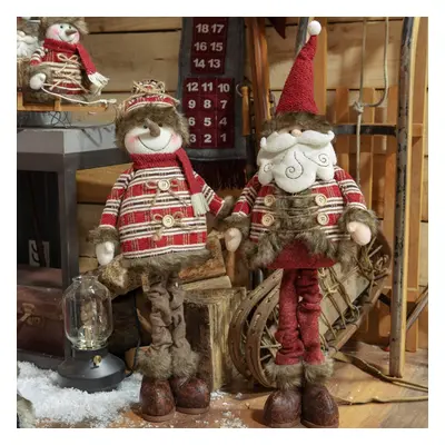 Santa & Snowman Standing Plush Ornaments