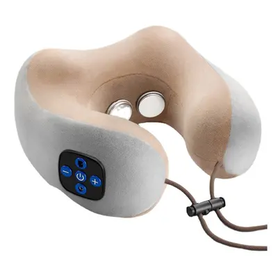 (Coffee, Kneading type) U Shade Pillow Electric Massage Neck Support Vibrating Kneading Charging