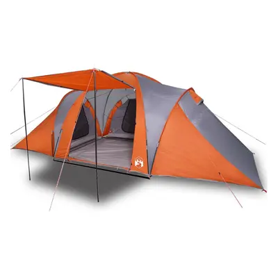 (grey and orange) vidaXL Family Tent Dome Lightweight Camping Dome Tent Waterproof