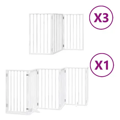 (white, x x cm/ pcs) vidaXL Dog Gate with Door Foldable Dog Fence Dog Door Pet Gate Poplar Wood