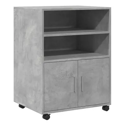 (concrete grey) vidaXL Rolling Cabinet Mobile Filing Cabinet Storage Cabinet Engineered Wood