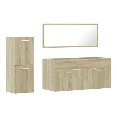 (sonoma oak) vidaXL Bathroom Furniture Set Piece Storage Cabinet Engineered Wood