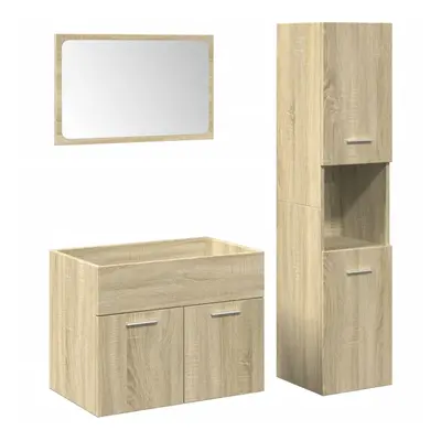 (sonoma oak, x 38.5 x cm) vidaXL Bathroom Furniture Set Piece Sink Cabinet Sonoma Oak Engineered