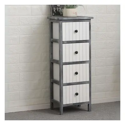 (5 Drawer Black and White) Storage Chest 3/4/5 Drawers Solid Wooden Organizer Furniture