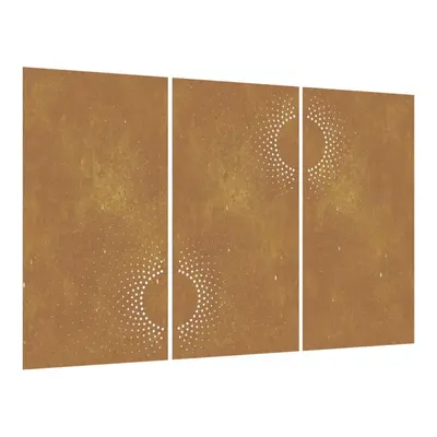 vidaXL Garden Wall Decoration Wall Art Decors pcs Corten Steel Sun Design