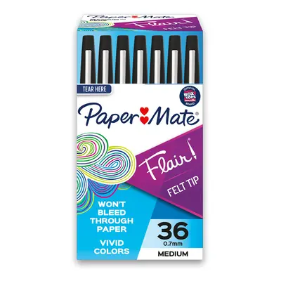 Paper Mate Flair Felt Tip Pens Medium Point (0.7mm) Black Count