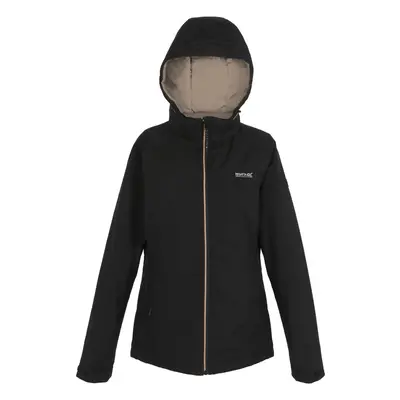 (14 UK, Black/Warm Taupe) Regatta Womens/Ladies Frelton Waterproof Jacket