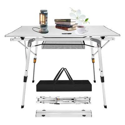 (3ft Roll-Up Aluminium Table Top Easy Storage, Height Adjustable ) 2ft 3ft 4ft Folding Camping T