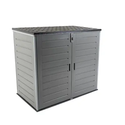 Charles Bentley 1170L Outdoor Garden Storage Cabinet Grey and Black Strong Durable