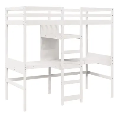 (white, x cm) vidaXL Loft Bed Frame without Mattress Children's Bunk Bed Solid Wood Pine