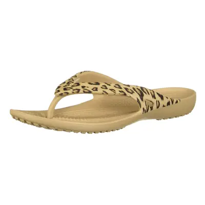 crocs Womens Kadee II graphic Flip Flops Sandals Leopardgold