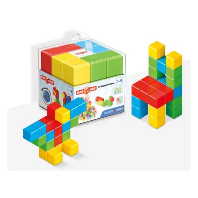 GEOMAG Premium Swiss-Made MagiCube 24-Piece Magnetic Stacking Cubes Building Set Toddlers & Kids