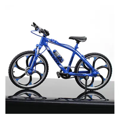 (Blue) 1:10 Mini Bike Model Openable Folding Mountain Bicycle Bend Racing Alloy Model Toys