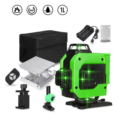 (Green, line) 16/12 Line 4D Horizontal Vertical Cross Green Light Laser Level Self-Leveling Meas