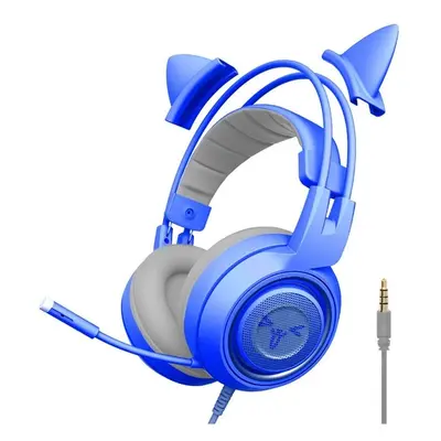 Cat Ear Headphones Over-Ear Headphones Gaming Headset with Mic for PS4 for PS5 Computer