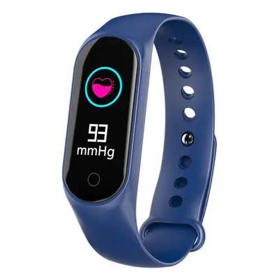 (Blue) 0.96" TFT Screen IP67 Waterproof Smart Watch Blood Pressure Smart Bracelet Fitness mi ban