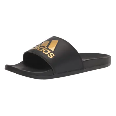 adidas Unisex Adilette Comfort Slide Sandal Black/Gold Metallic/Black